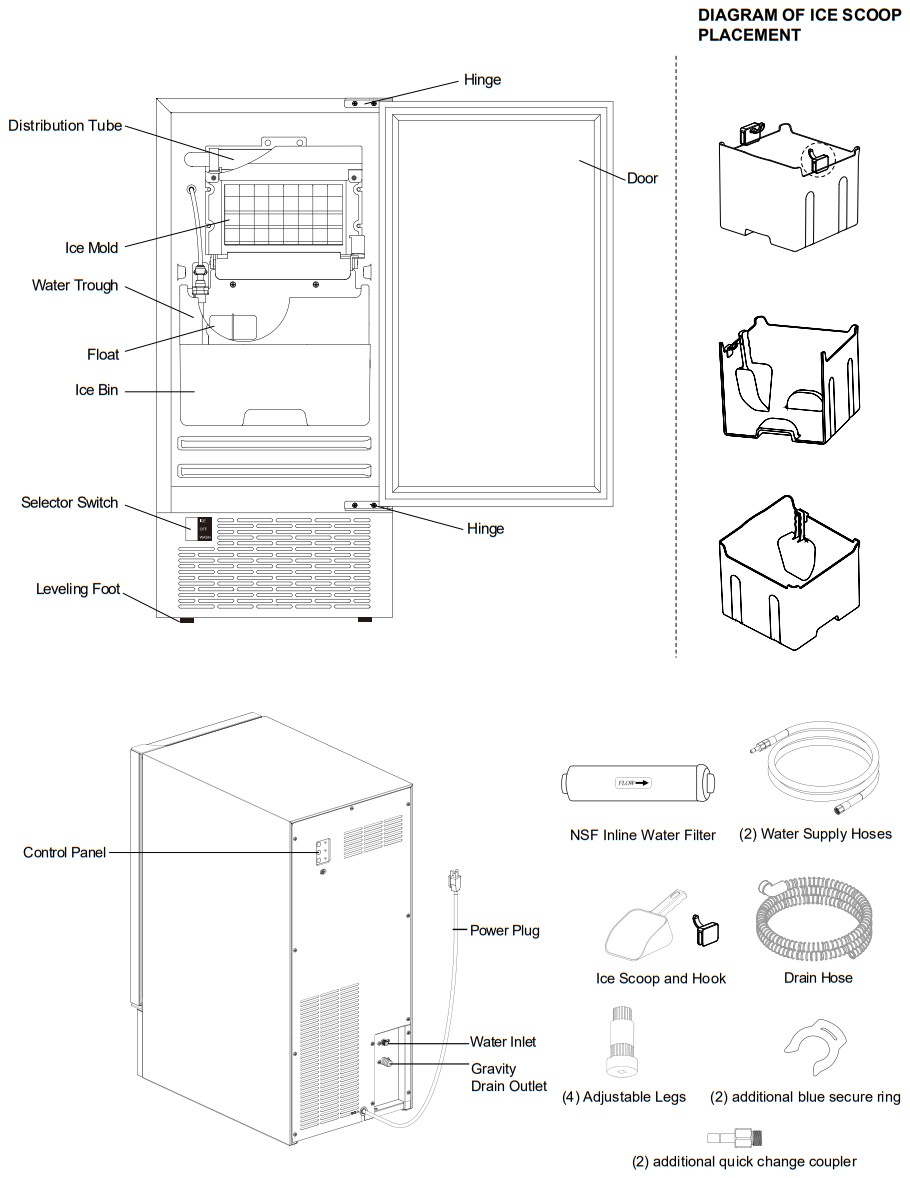 Whynter UIM 502SS Energy Star Built In Ice Maker - PARTS