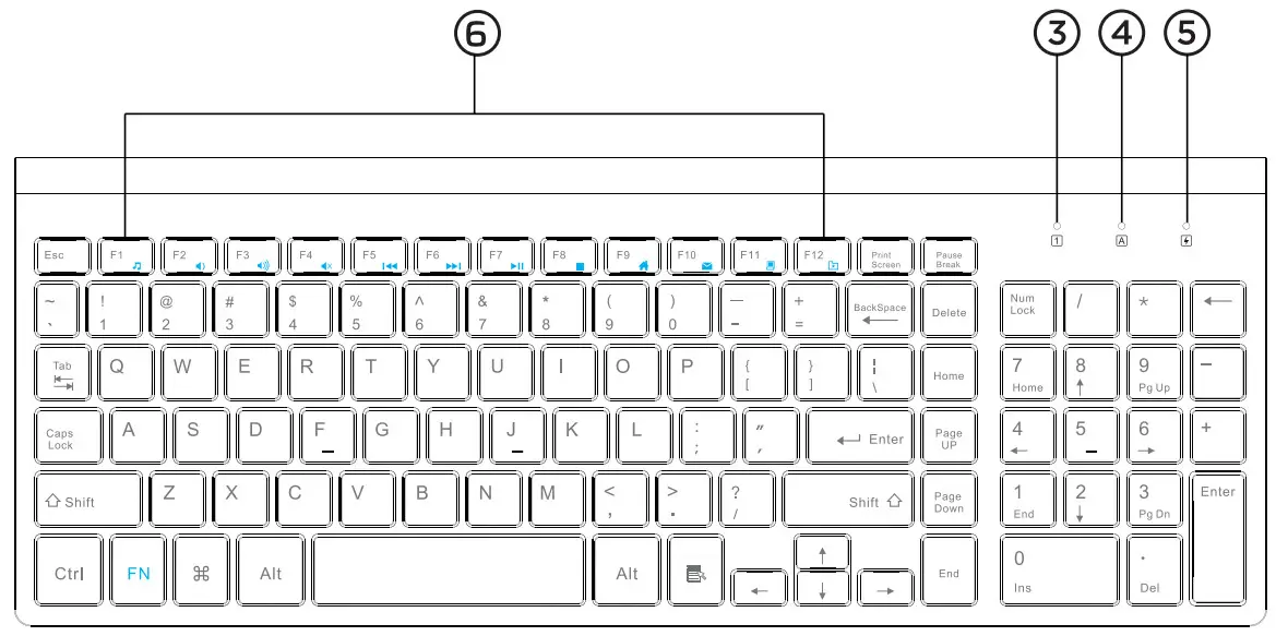 XALOW W MK03 Wireless Keyboard and Mouse Combo - Keaboard Front
