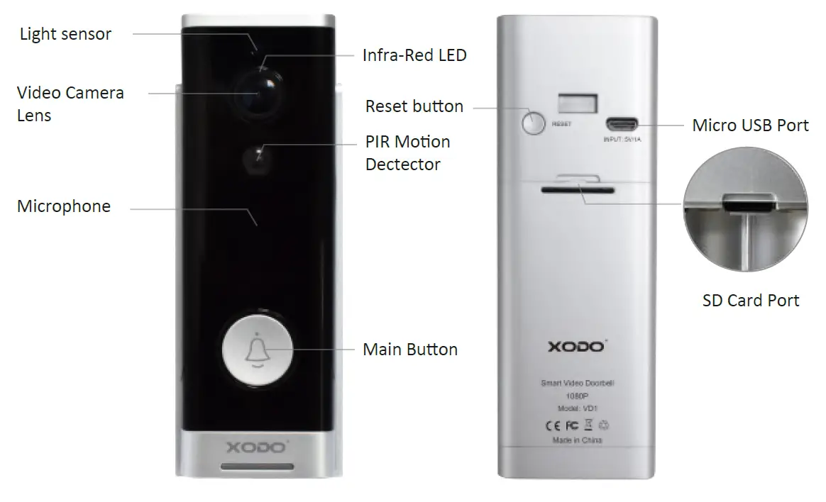 XODO VD1 Smart Doorbell Security Camera 2