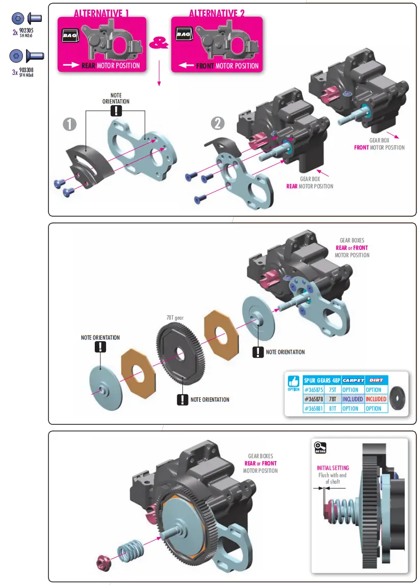 XRAY XB2C 24 RC Car - diff pin16
