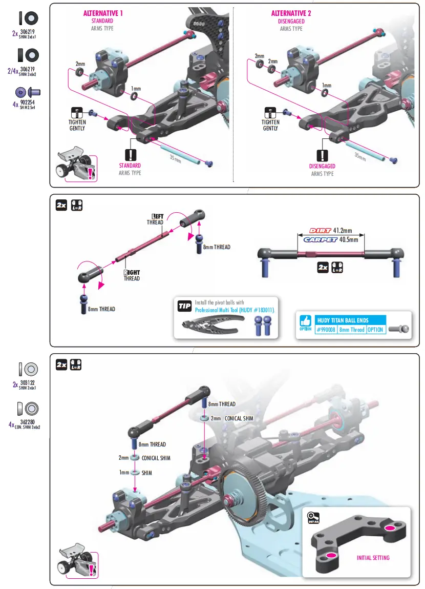 XRAY XB2C 24 RC Car - diff pin26