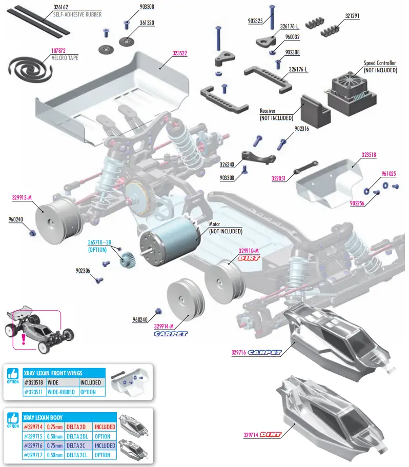 XRAY XB2C 24 RC Car - diff pin46