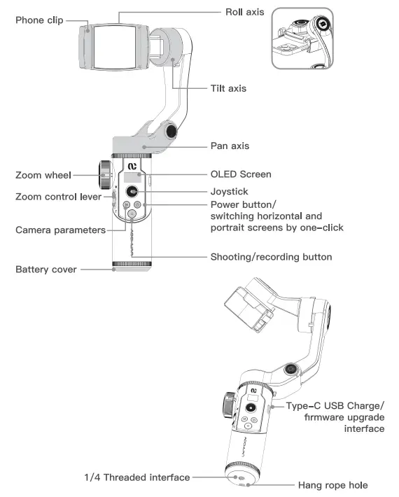 YANGGUO Gimbal Stabilizer for Smartphone with OLED Display - EE%3%-er%%7