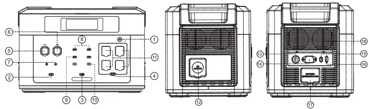 Yunji BP2000 Portable Power Station - parts1