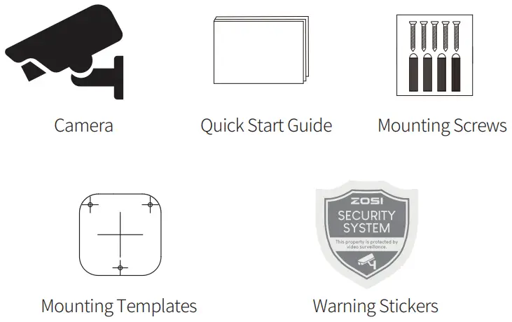 ZOSI ZG2258D Wired IP Security Camera - in the Box
