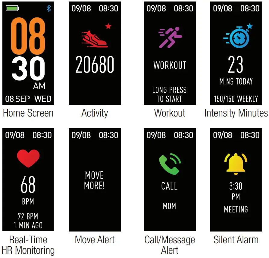actxa AX H210 00 Spark Plus Activity Tracker - Daily Use