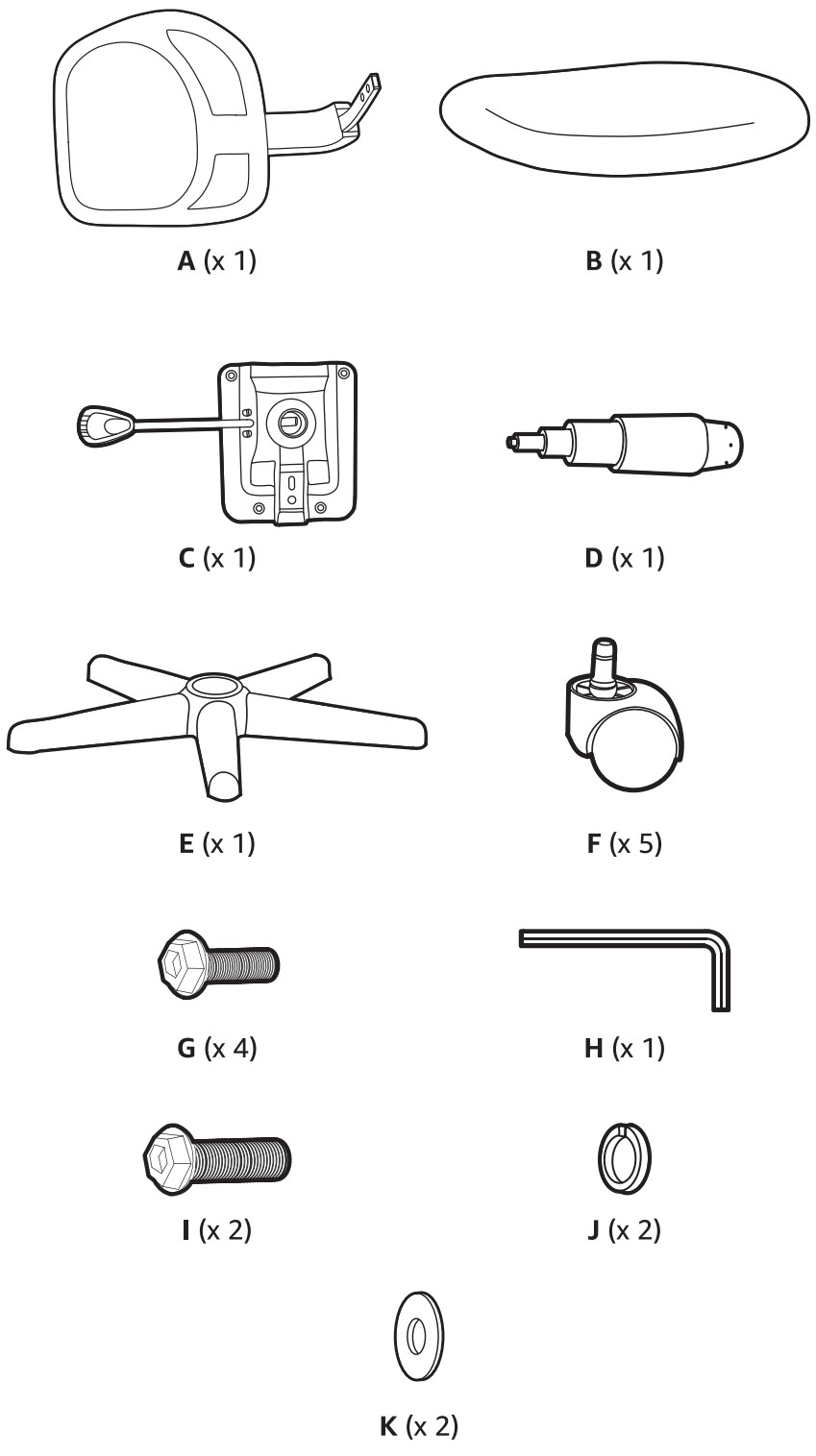 amazon basics B01D7P5BFS Low-Back Computer Chair - parts
