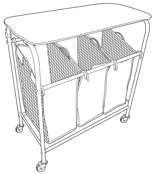 amazon basics B0825JM22Z 3 Bag Laundry Socter with Ironing Board Top