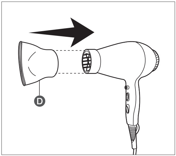 amazon basics B08GDB2R3B Compact And Fast Hair Dryer - Concentrator nozzle