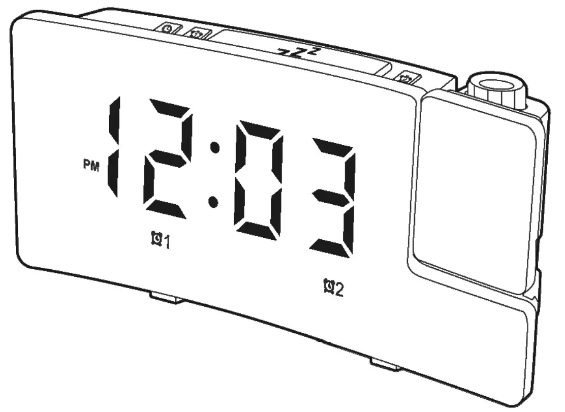 amazon basics BOB5DF7HKV Projection Alarm Clock