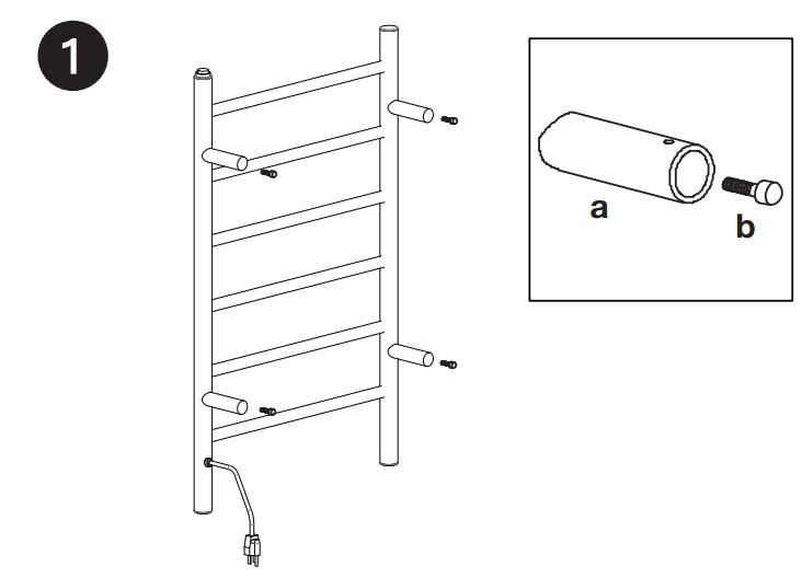 ancona PATIM-01 Comfort 6 Dual Towel Warmer - Plug-In Installation Figure 1