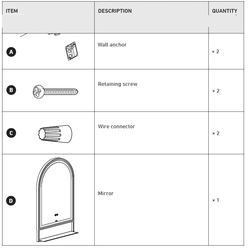 artika-WMIRH-ARCHS-Arturo-LED-Mirror-Black -FIG-1