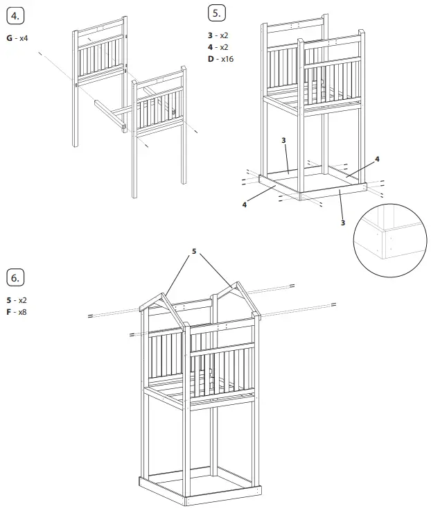 axi A025.120.XX Beach Wooden Tower Swing - ASSEMBLY 1