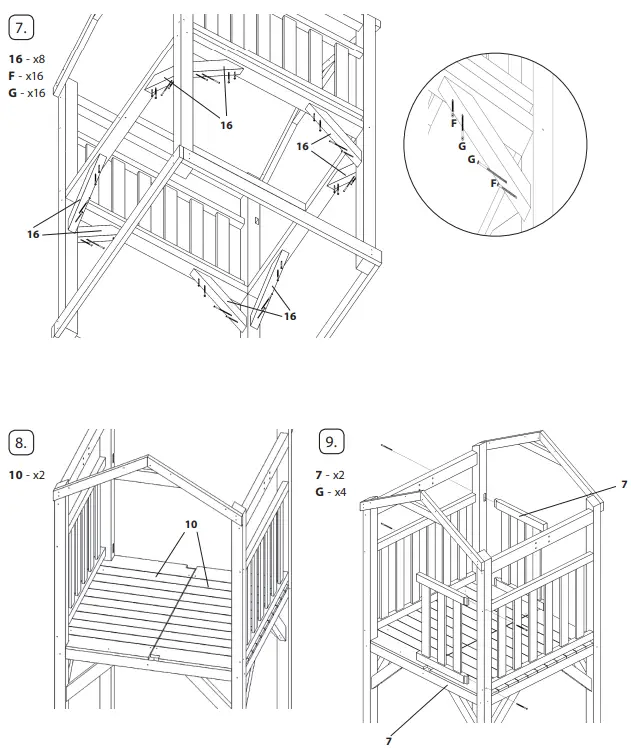 axi A025.120.XX Beach Wooden Tower Swing - ASSEMBLY 2.