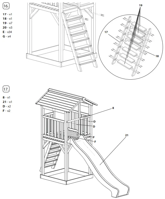 axi A025.120.XX Beach Wooden Tower Swing - ASSEMBLY 5