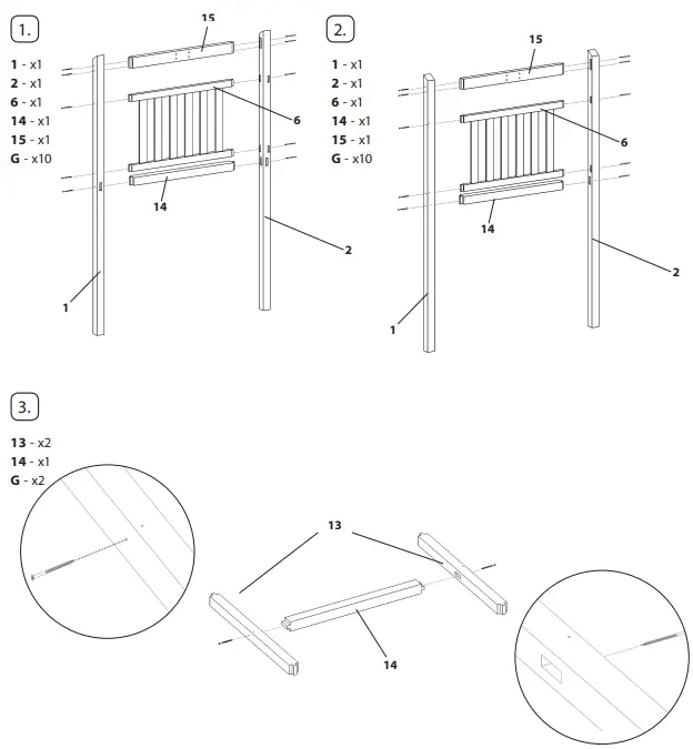 axi A025.120.XX Beach Wooden Tower Swing - ASSEMBLY
