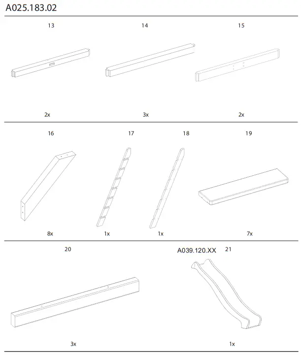 axi A025.120.XX Beach Wooden Tower Swing - COMPONENTS 2