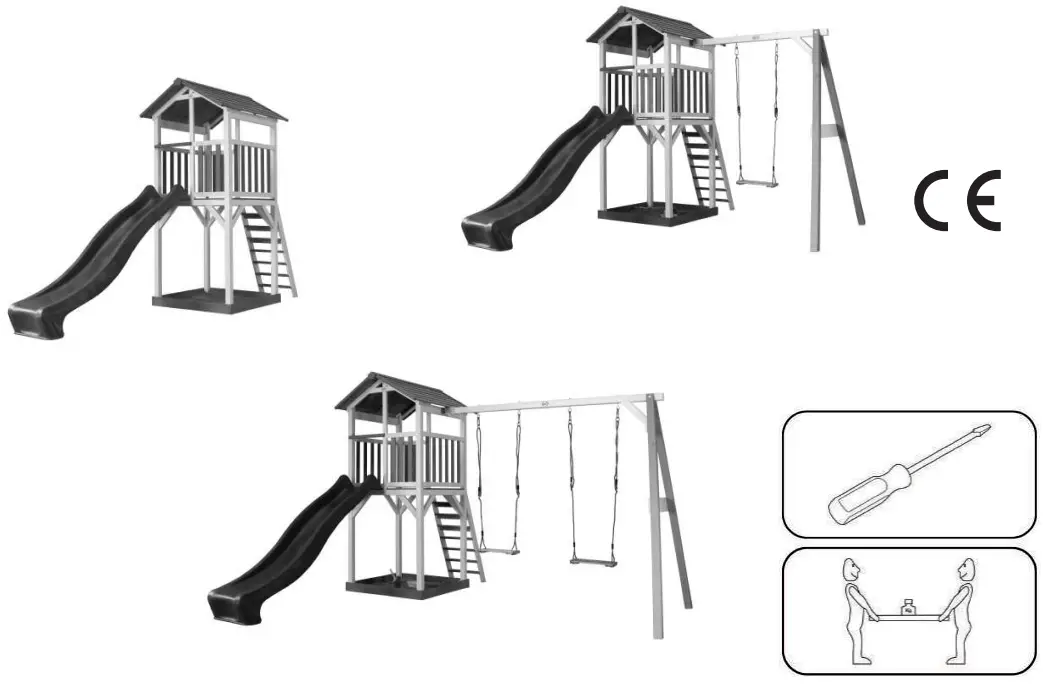 axi A025.120.XX Beach Wooden Tower Swing - Fig