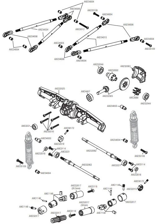 axial AXI03008T1 SCX10 III Jeep CJ-7 - FRONT AXLE1