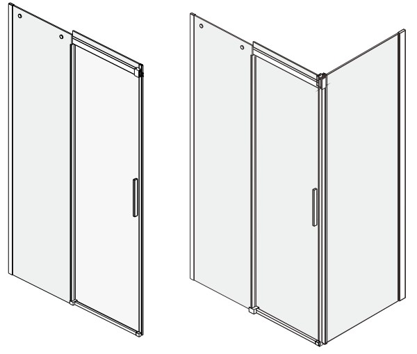 better bathrooms RP8 Aquila Frameless Sliding Door And Return Panel