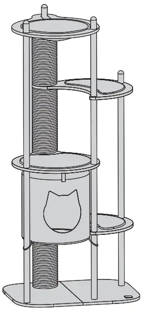 52116 Vesper Treehouse Medium 4 Level Cat Activity Tree with Tall Scratching Post