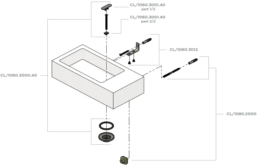 clou Flush 3 Handbasin - Parts