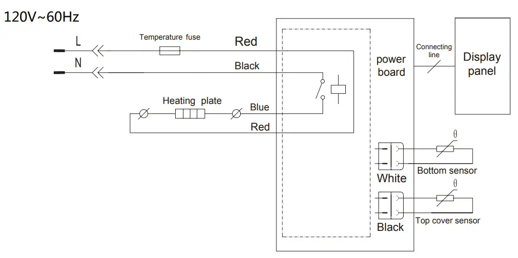 comfee MB-FS5077 10 Cup Rice Cooker - Circuit Principle Diagram