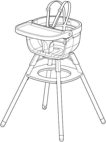 evolur 255 AI 4 in 1 Convertible High Chair