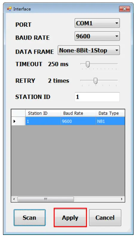Software and calibration operation step