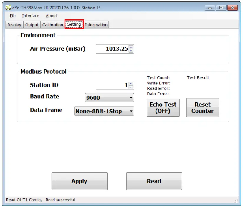 Software and calibration operation step