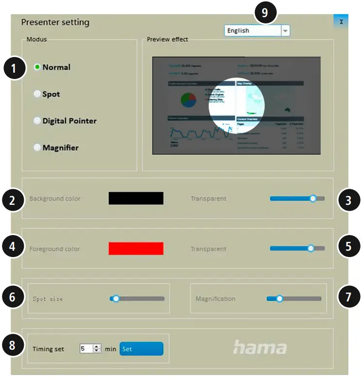 hama 00139919 Spot Pointer V2 Presenter - Software functions