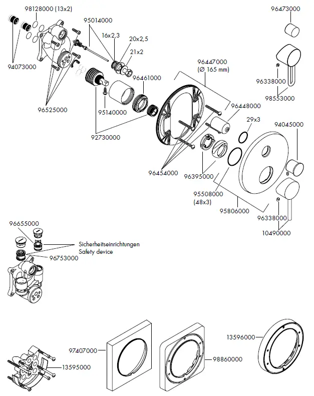 hansgrohe 10416000 Starck Concealed Lever Bath Faucet fig-11
