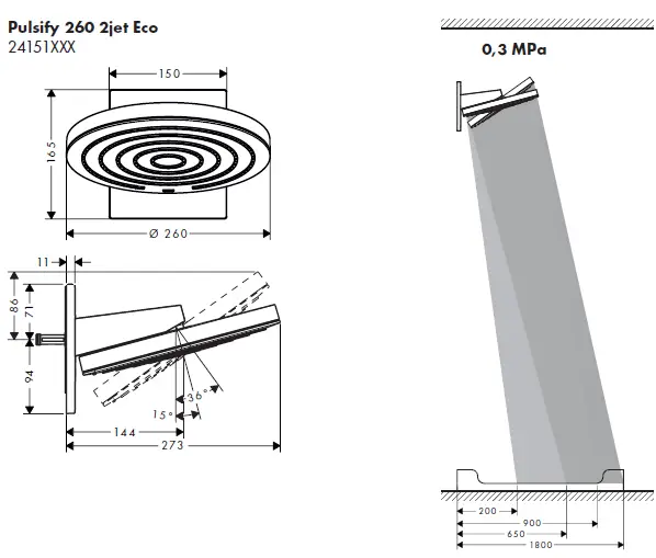 hansgrohe-Pulsify-260-2jet-Eco-24151XXX-Overhead-Shower-23
