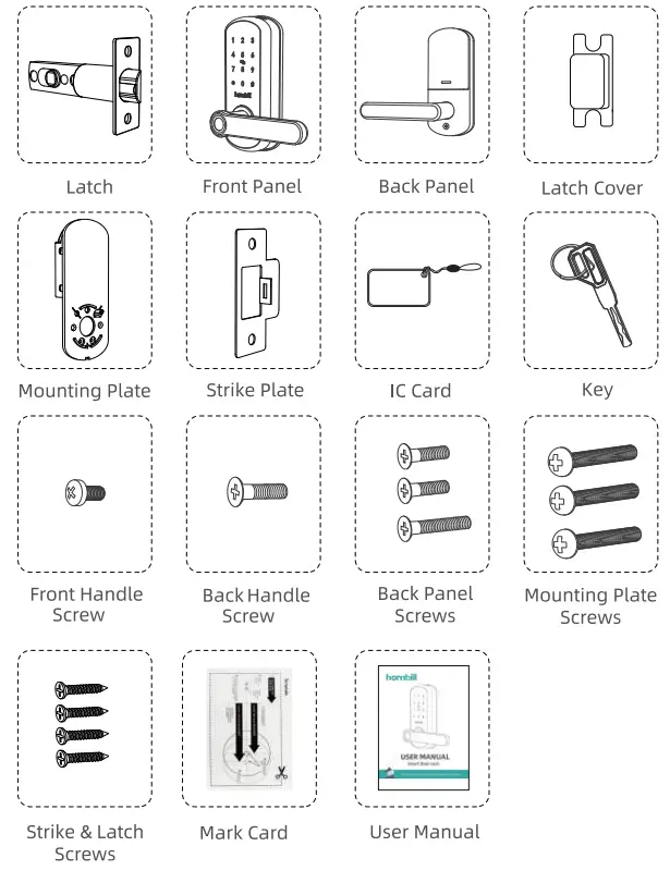 hornbill 2312 Smart Door Lock Keypad - Package Included