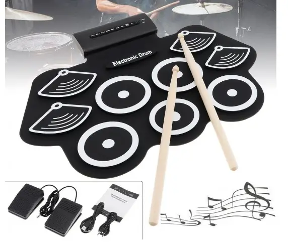 jkil-YUTR-9-Pads-Electronic-Roll-Up-Thicken-silicone-Drum-fig.2