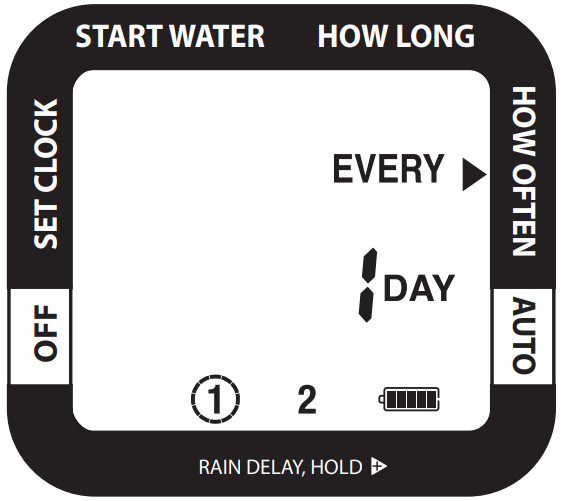 melnor 65035 AMZ AquaTimer 2 Zone Digital Water Timer - SELECT HOW OFTEN TO WATER