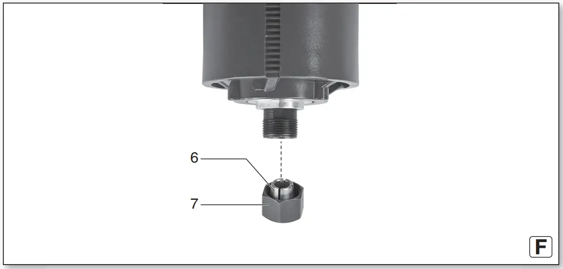 Replacing the collet chuck
