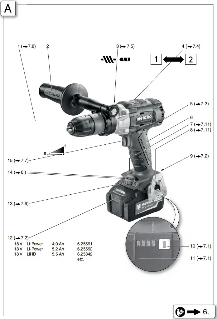 metabo GB 18 LTX BL Q I Cordless Drill Driver Tapper - fig 1
