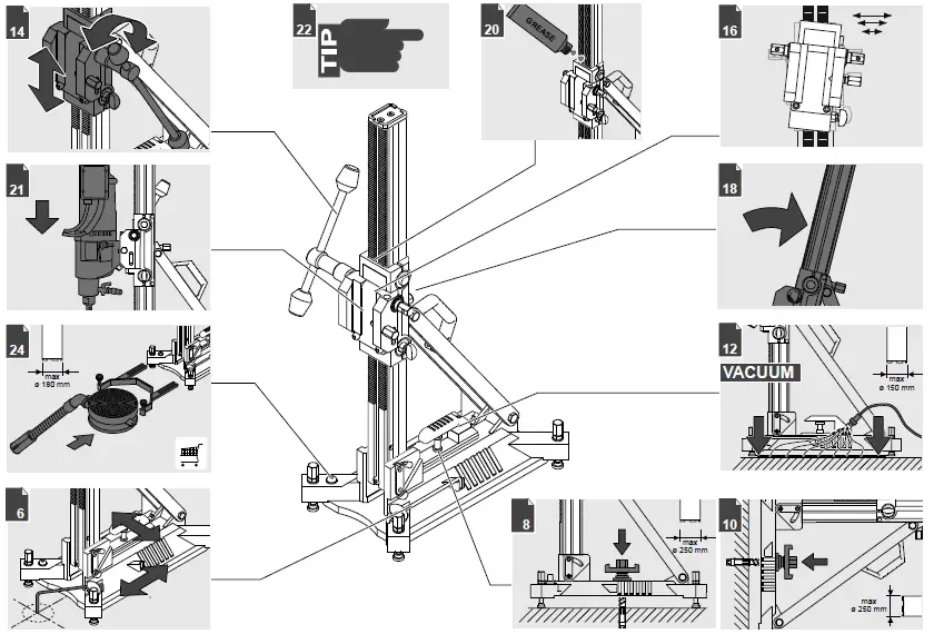 milwaukee-DR-250-TV-Drill-Stand-fig-1