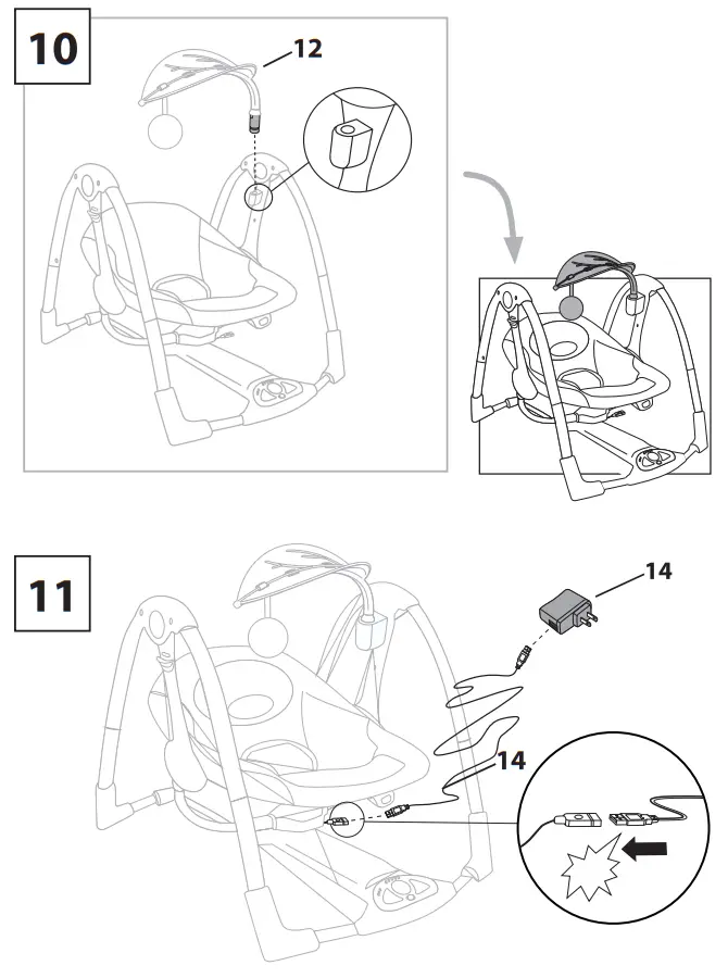 ngenuity 12055-ES ConvertMe 2-in-1 Compact Portable Baby Swing - Fig 6