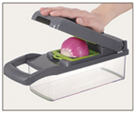 ourokhome Multifunctional Vegetable Chopper and Dicer - place the food