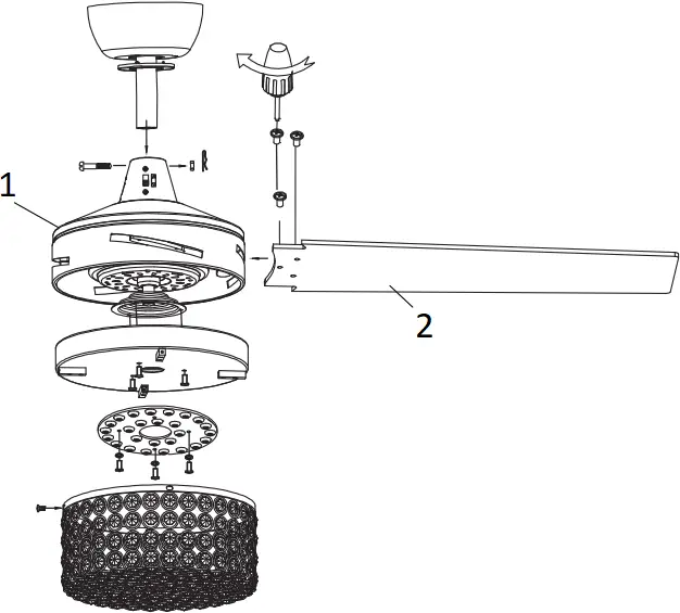 overstock F6297 1 Ceiling Fan - 1