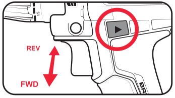 ozito PXBHS-600 60nm PXC Brushless Hammer Drill - Check the forward reverse button is on the desired setting