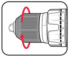 ozito PXBHS-600 60nm PXC Brushless Hammer Drill - Rotate the chuck collar anti-clockwise to open the chuck