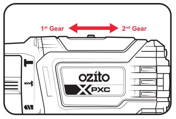 ozito PXBHS-600 60nm PXC Brushless Hammer Drill - Speed Control