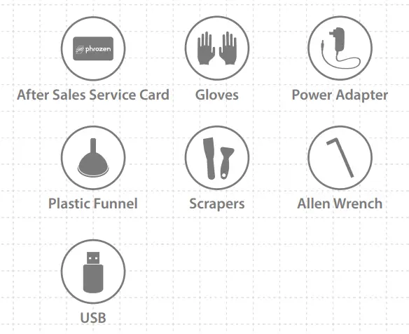 phrozen Mini 8K S Resin 3D Printer - tools box