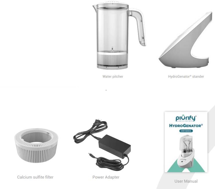 piurify PWH2022 Hybrid Water Hydrogenators User Manual - COMPONENTS