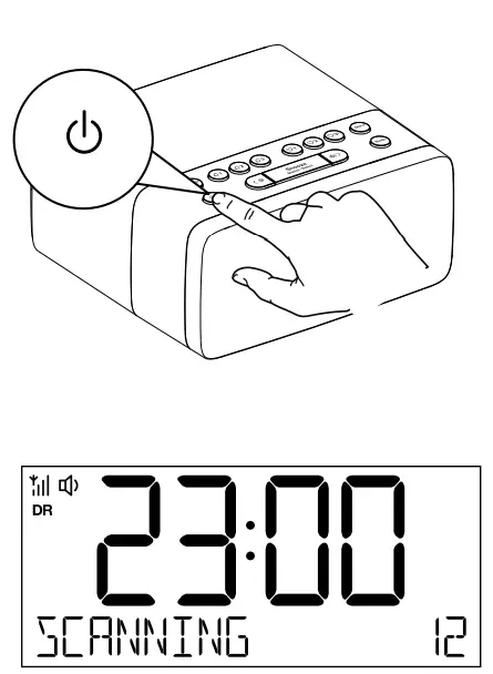 pure P154502 Sieste Charge DAB+ FM Clock Radio - switch
