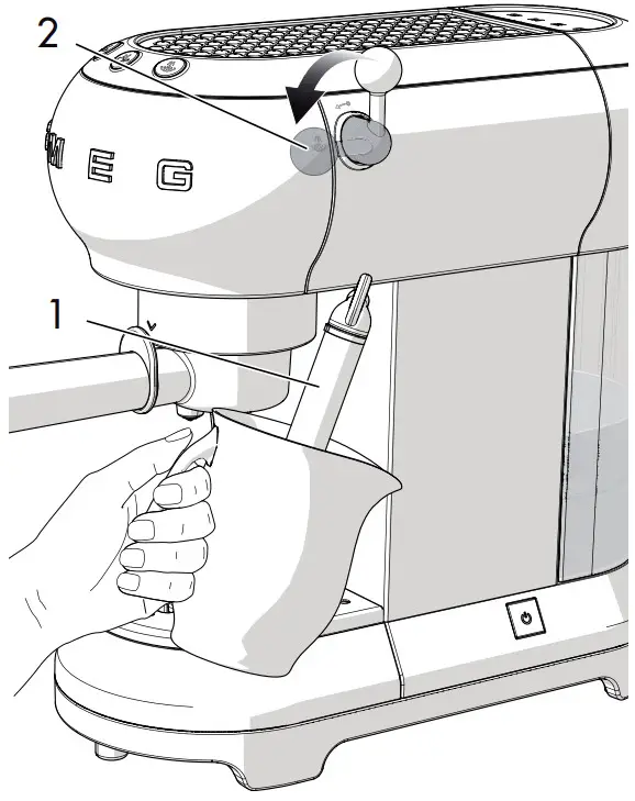 smeg ECF01RDUK 50's Retro Style Espresso Coffee Machine - millimetres into the milk