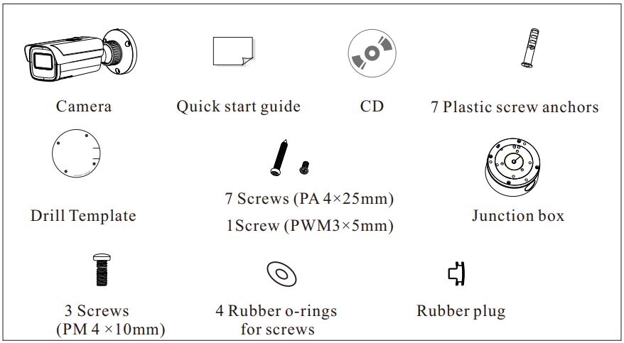 speco technologies O4iB2 4 Megapixel Network Outdoor Bullet Camera User Guide - Package